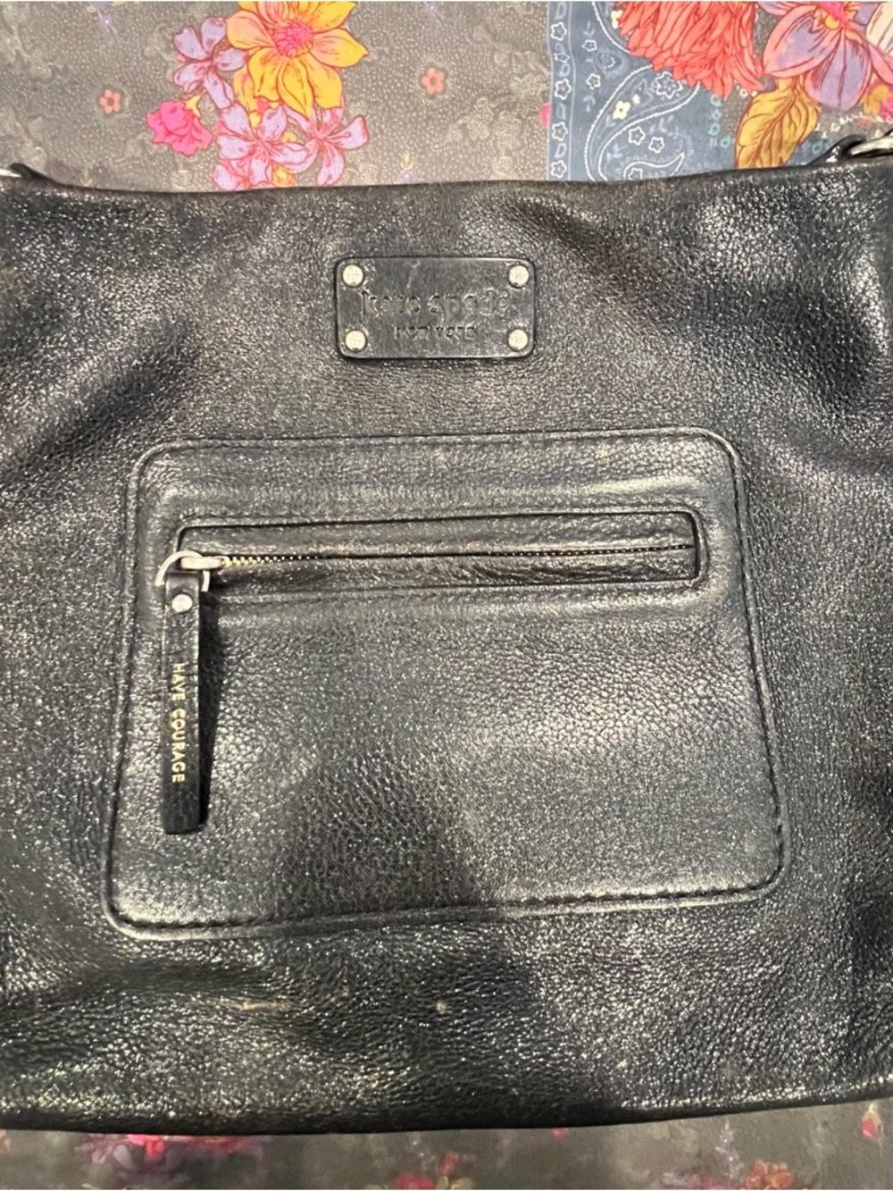 Vintage Kate Spade Black Leather Crossbody Bag